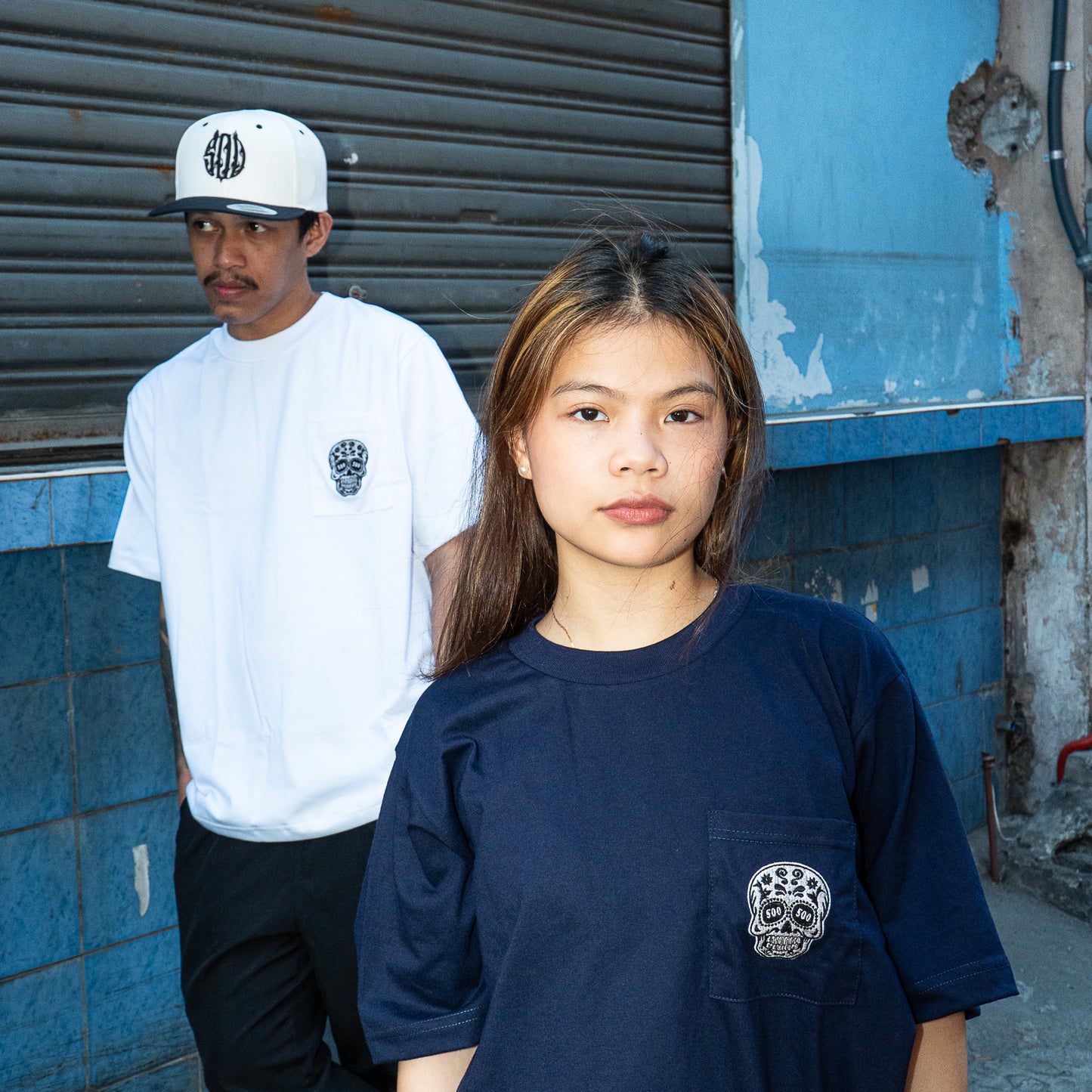 NAVY BLUE SQUARED POCKET TEE
