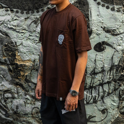 CHOCO BROWN SQUARED POCKET TEE