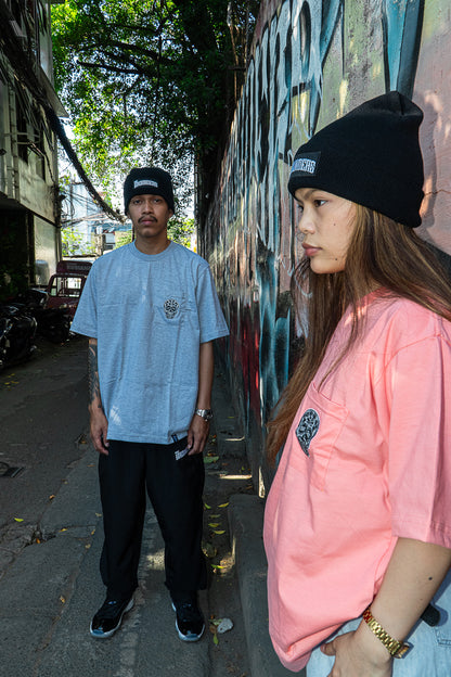 HEATHER GRAY SQUARED POCKET TEE