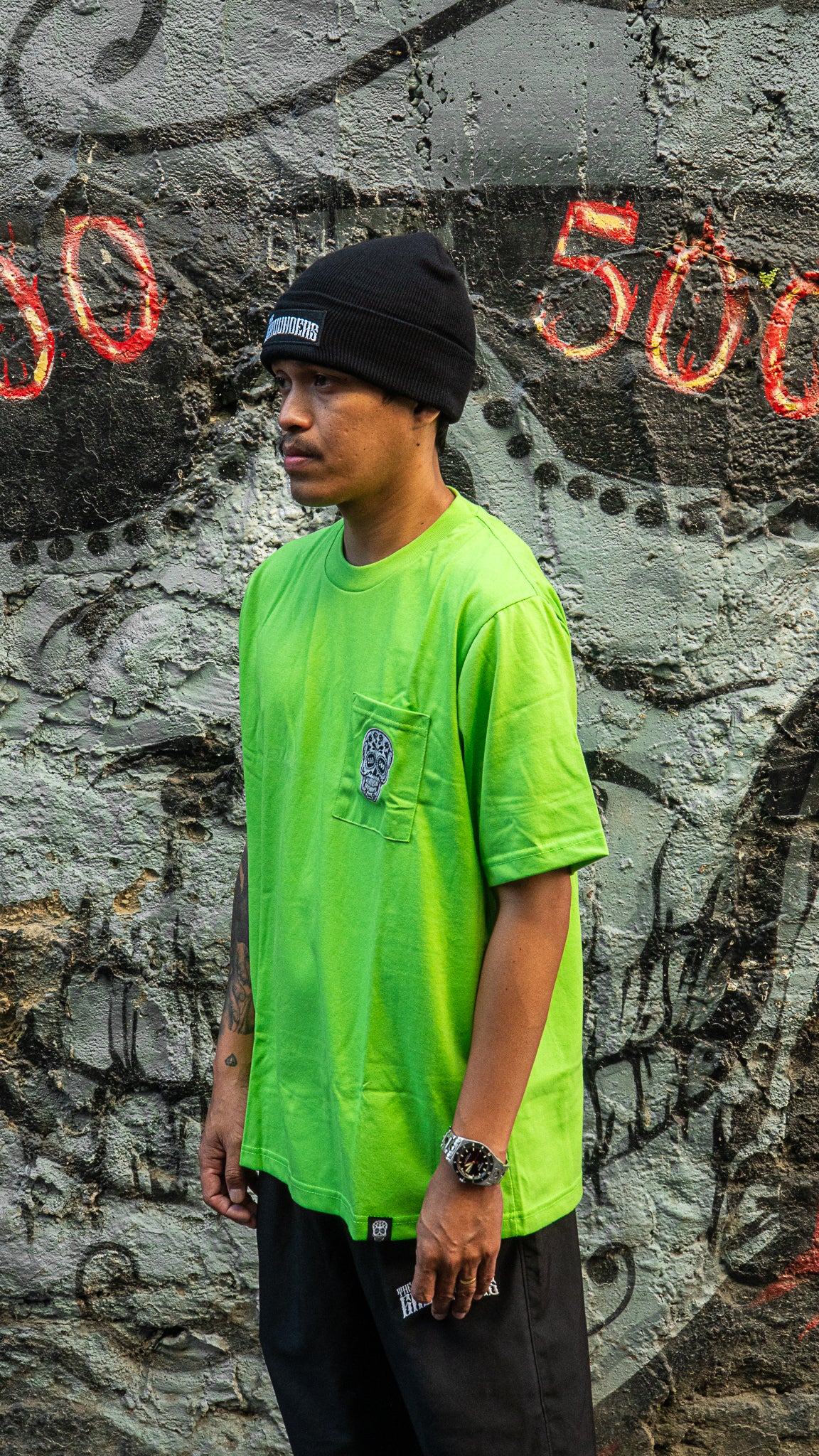 APPLE GREEN SQUARED POCKET TEE