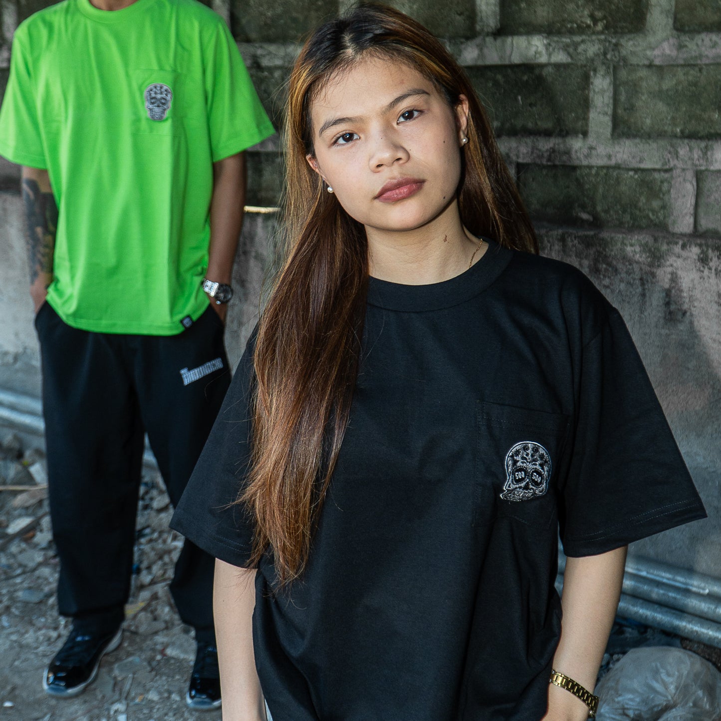 APPLE GREEN SQUARED POCKET TEE