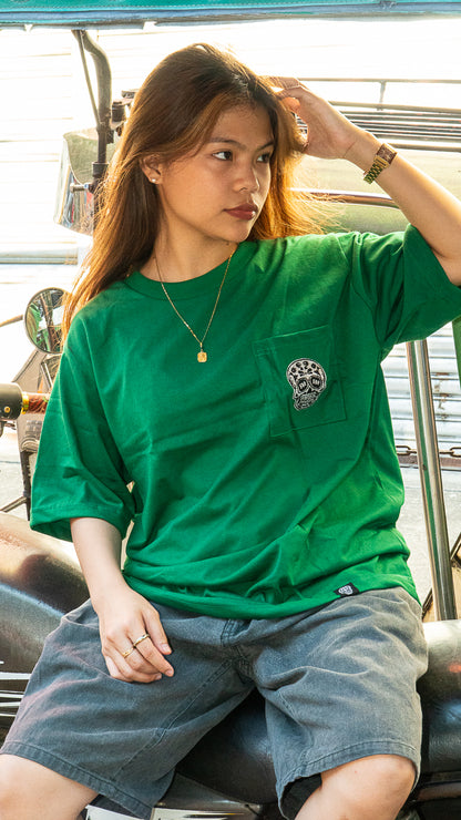 EMERALD GREEN SQUARED POCKET TEE