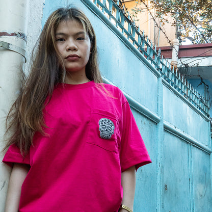 FUCHSIA PINK SQUARED POCKET TEE